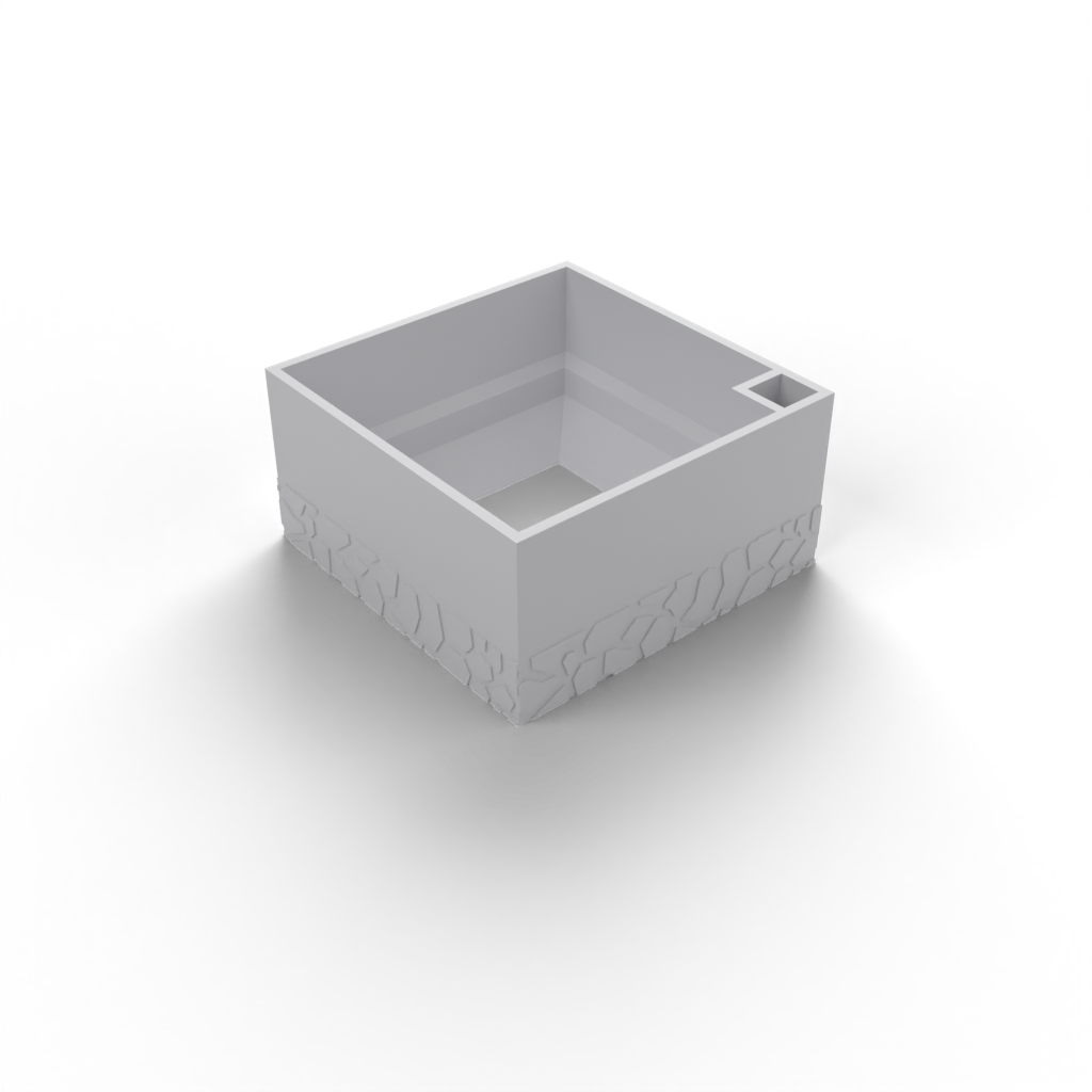 square planter rock pattern view 2